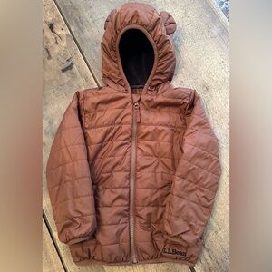 GUC Toddler L.L. Bean fleece lined hooded jacket. 3T Color: Brown